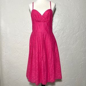 Lilly Pulitzer Parade Pink Chandelier Eyelet Dress- tag says 10, but fits like 8